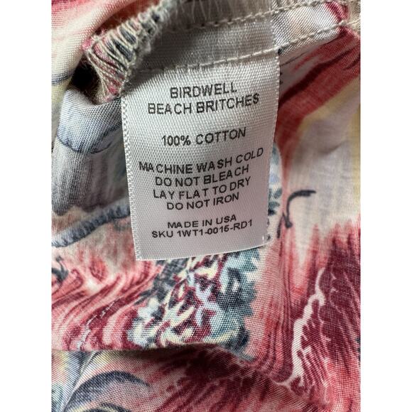 Birdwell Beach Britches Hawaiian Shirt Mens L Red Aloha Sunset California - Picture 5 of 9